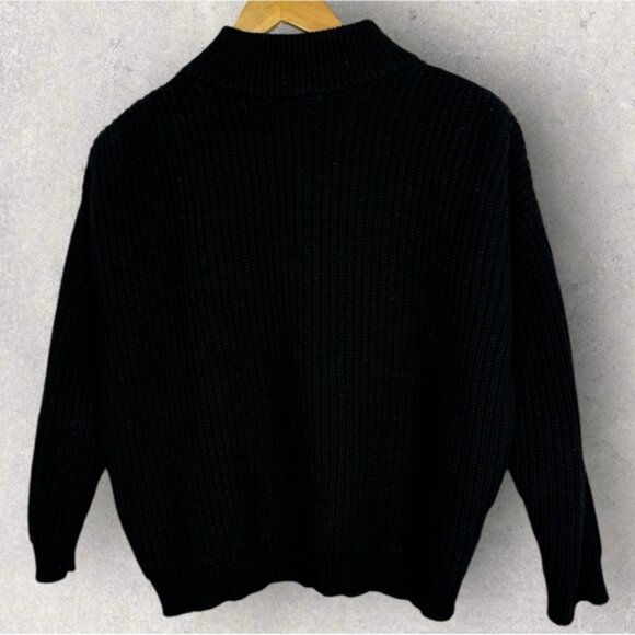Sezane Wool Lucas Jumper Sweater Black Knit Size Small French - Picture 15 of 16
